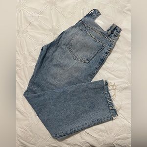 zara straight leg raw cut ankle jeans
